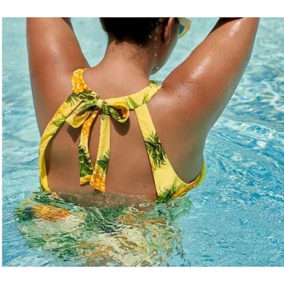 Anthropologie High-Neck Pineapple One Piece Swimsuit Womens Size 1X NWOT PLUS - Picture 3 of 8